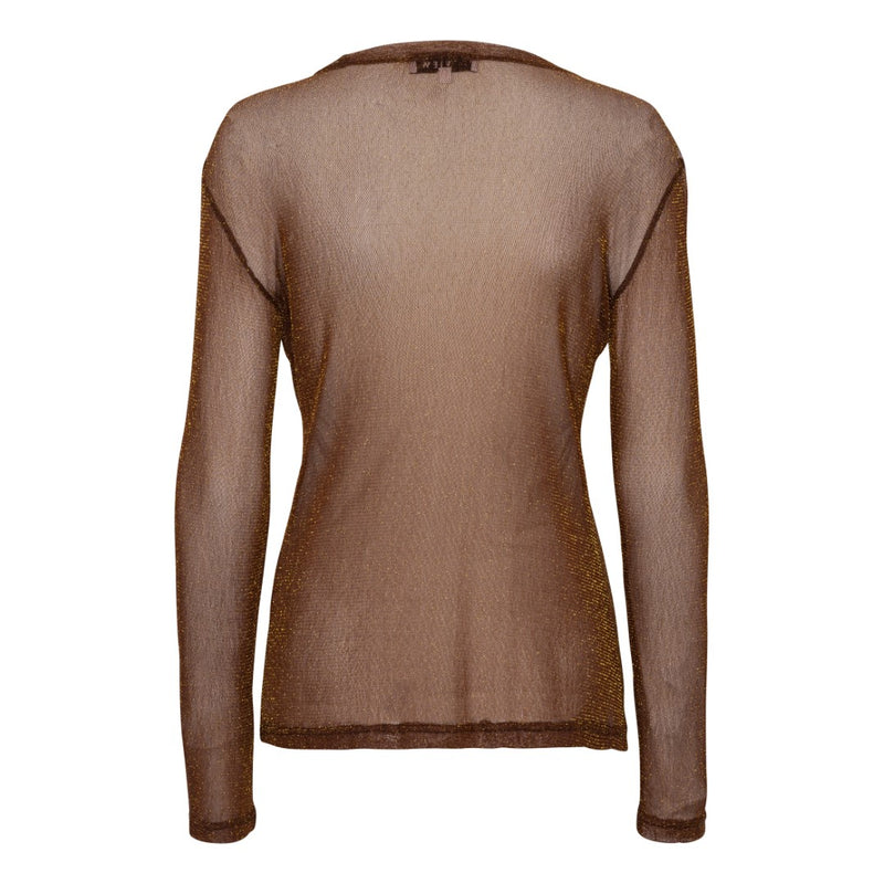 A-View Silke lurex blouse AV4192 Blouse 117 Brown