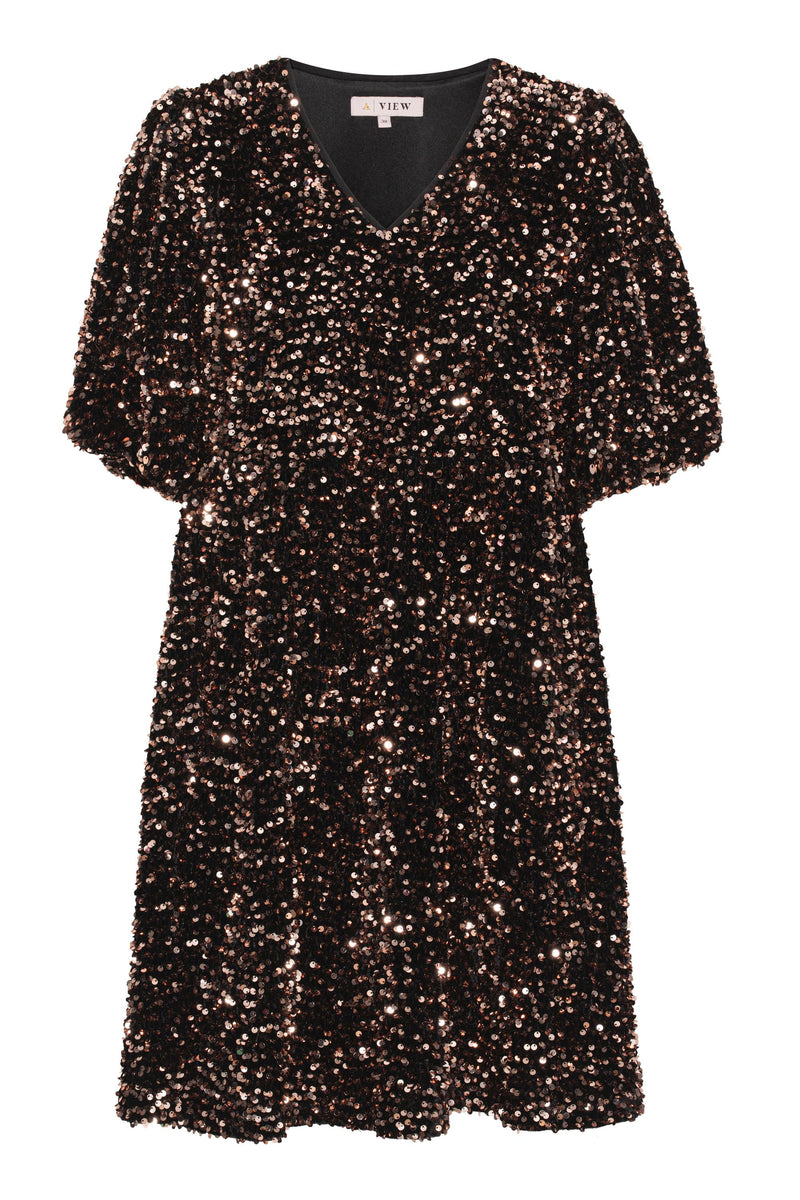 A-View Silla dress AV3546 Dresses Black with copper