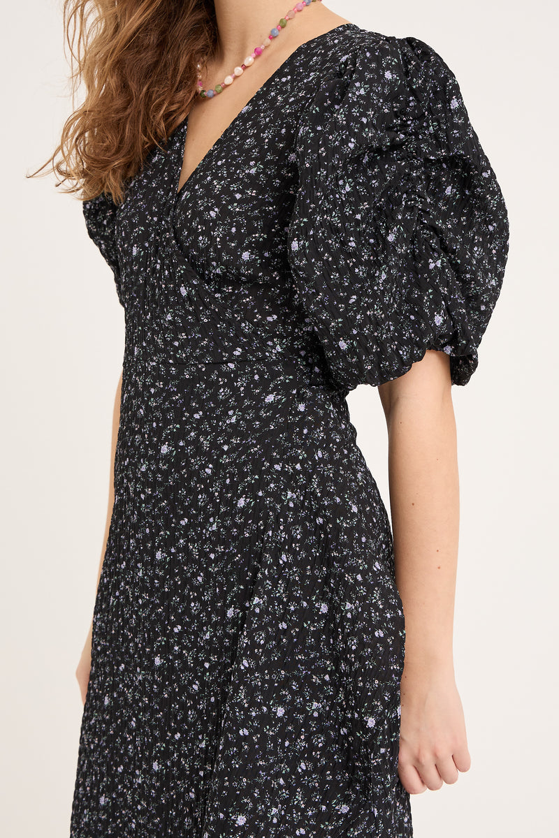A-View Sinda Print Dress AV5097 Dresses 368 Black/Light Purple