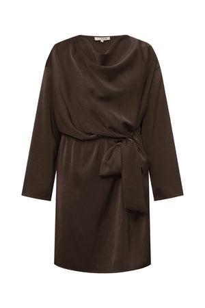 A-View Sinda drape dress AV8252 Dresses 194 Dark Brown