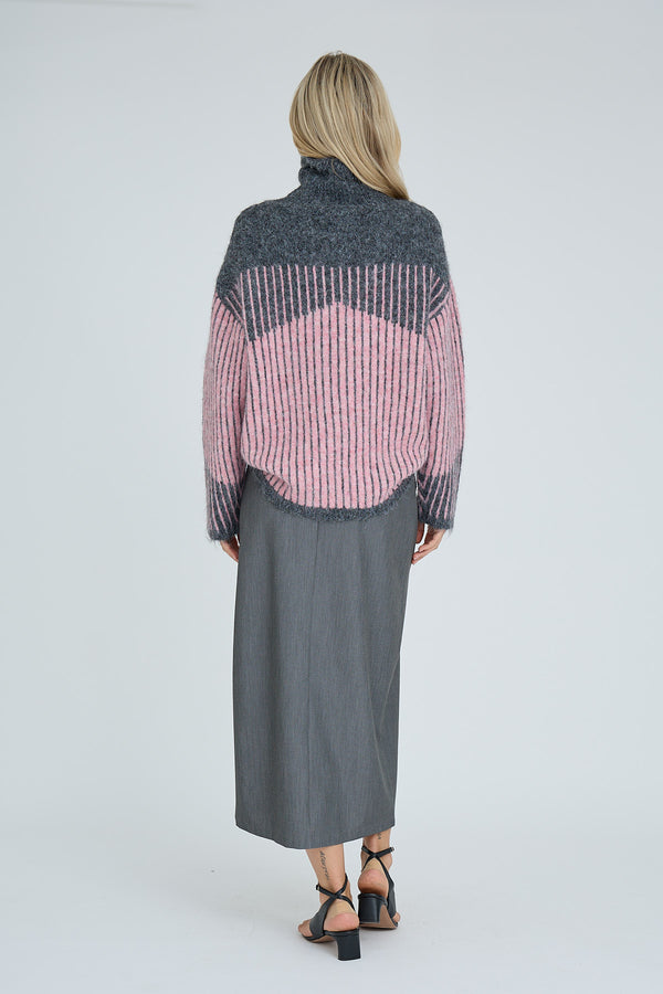 A-View Sino knit pullover AV8054 Knit 906 Grey/Rose