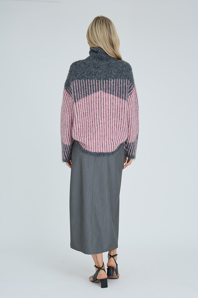 A-View Sino knit pullover AV8054 Knit 906 Grey/Rose