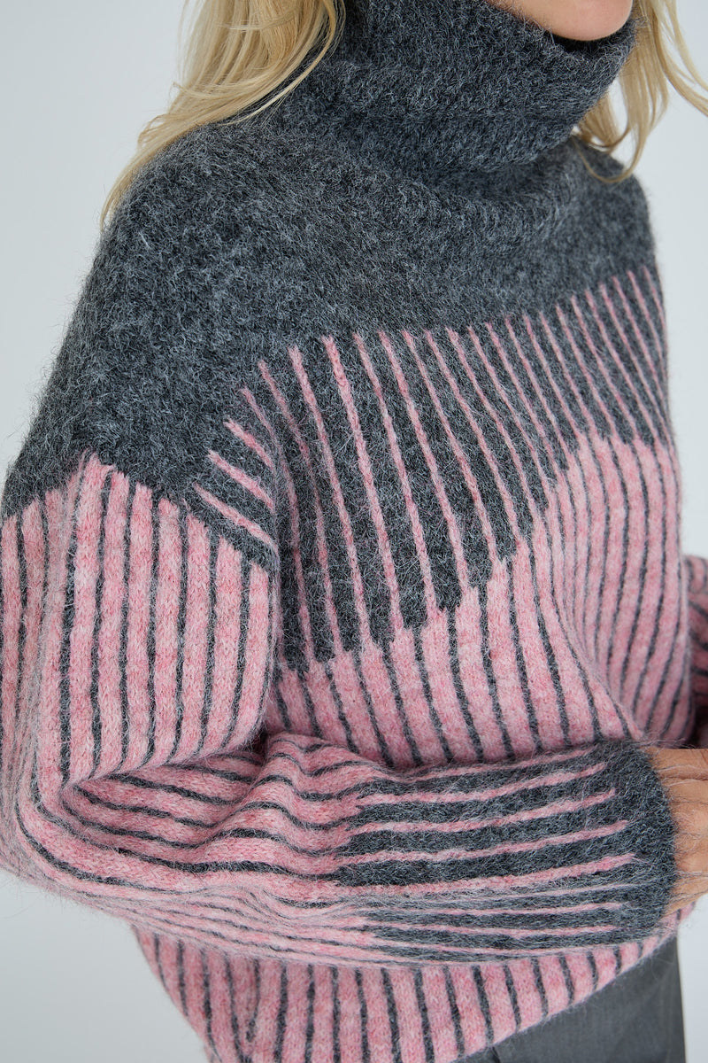A-View Sino knit pullover AV8054 Knit 906 Grey/Rose