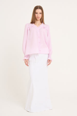 A-View Sonja frill blouse AV4864 Blouse 104 Pink/white