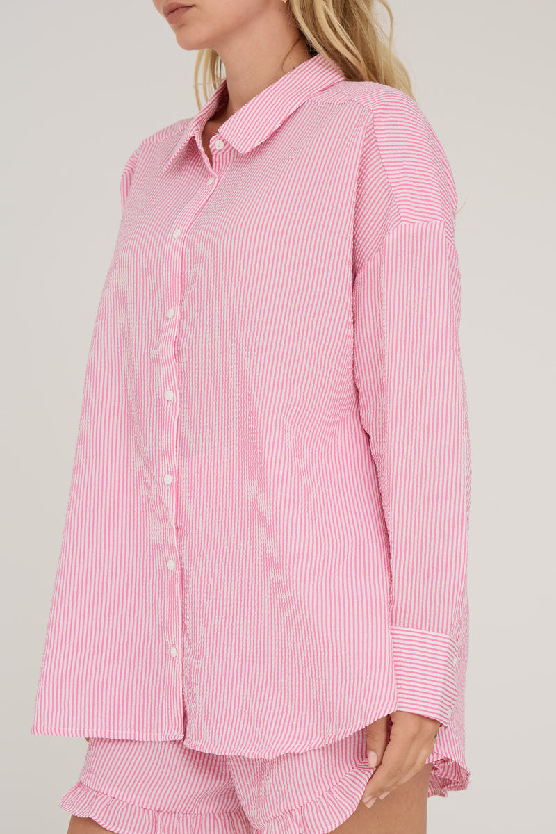 A-View Sonja shirt AV1841 Shirts 312 Hot pink/white