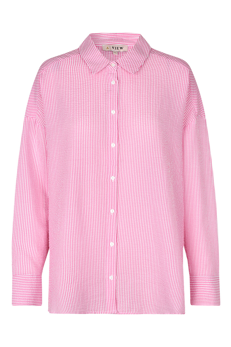 A-View Sonja shirt AV1841 Shirts 312 Hot pink/white