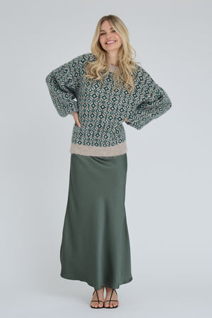 A-View Stavanger Knit Pullover Knit 898 Brown/Green