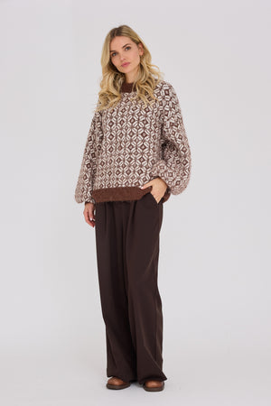 A-View Stavanger knit pullover AV8334 Knit 071 Cream/Brown