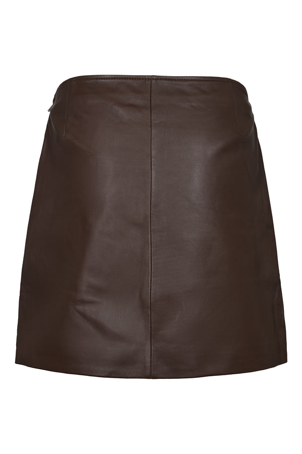 A-View Stephanie leather skirt AV4136 Skirt 194 Dark brown