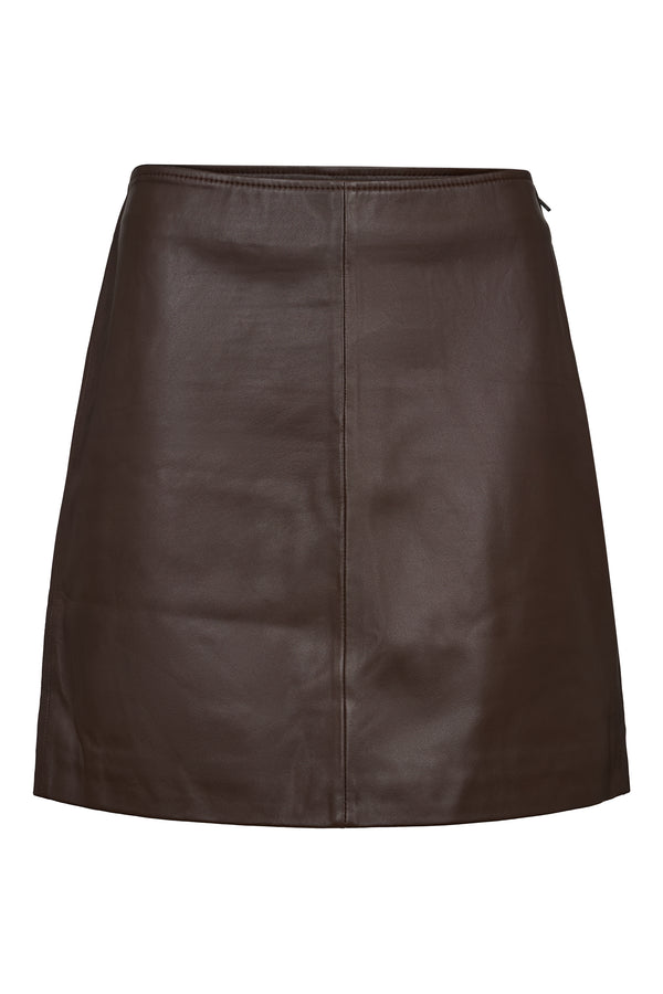 A-View Stephanie leather skirt AV4136 Skirt 194 Dark brown