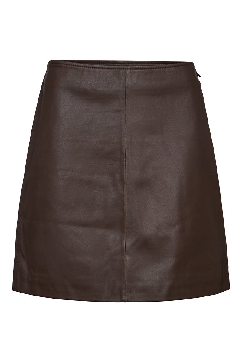 A-View Stephanie leather skirt AV4136 Skirt 194 Dark brown
