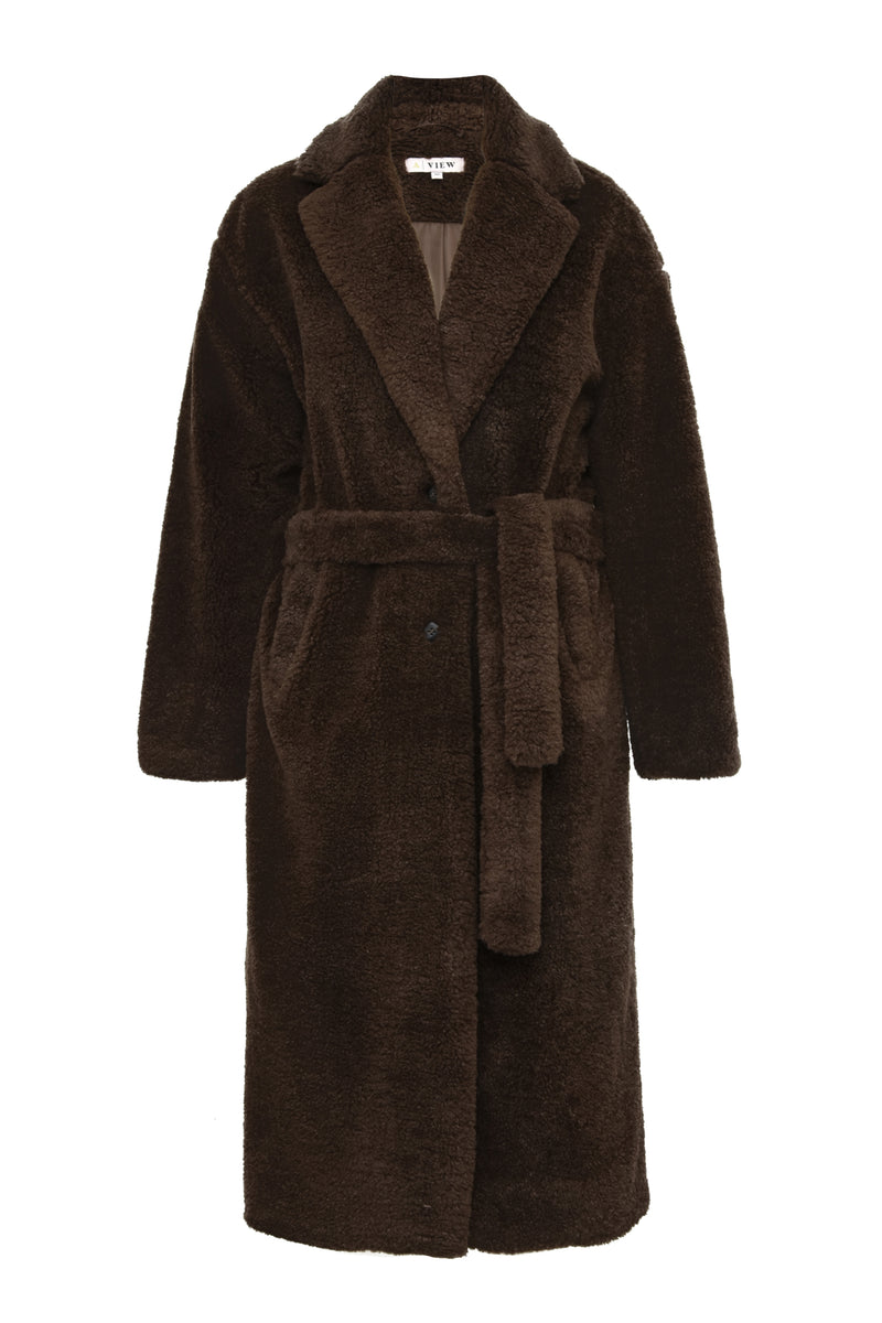 A-View Teddy Long Coat AV4645 Outerwear 117 Brown