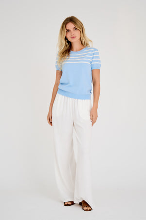 A-View Ulla knit pullover AV4896 Knit 100 Light blue/White stripe