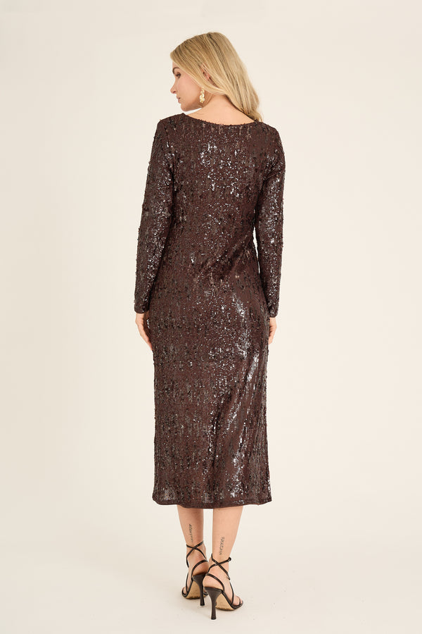 A-View Valerie dress AV7010 Dresses 194 Dark brown