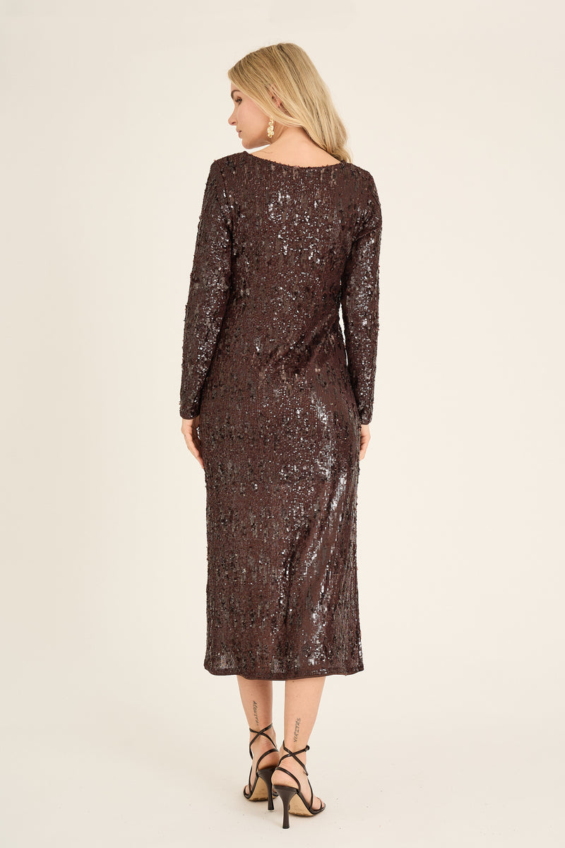 A-View Valerie dress AV7010 Dresses 194 Dark brown