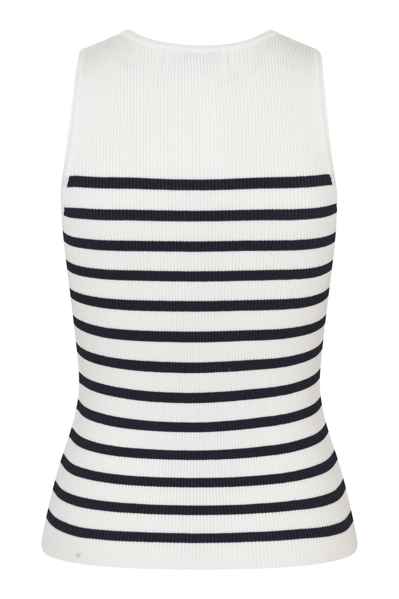 A-View 'rib stripe tank top AV4643 Knit 789 White/navy