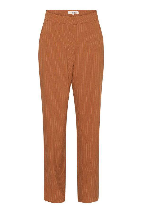 A-View Annali pants stripe brown AV3030 Pants 117 Brown