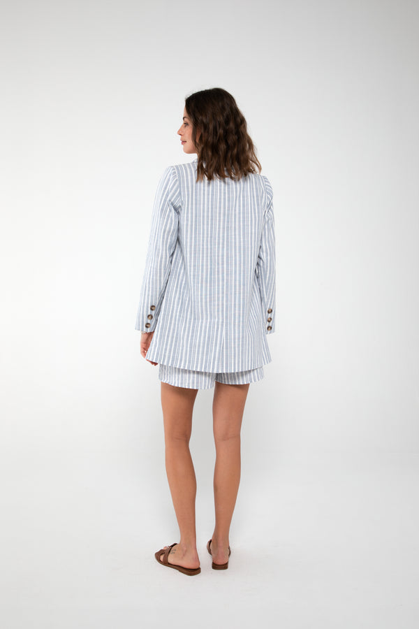 A-View Annali stripe linen shorts AV4071 Shorts 091 Blue/white