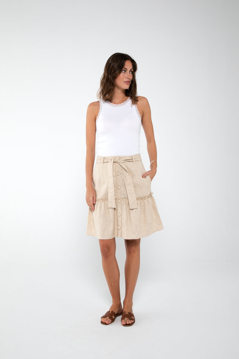 A-View Linen skirt AV4195 Skirt 004 Sand
