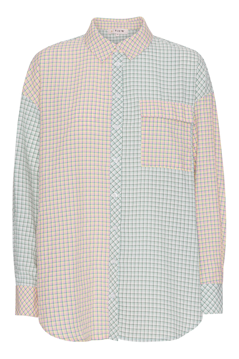 A-View Mila check shirt AV3365 Shirts 130 Green/rose