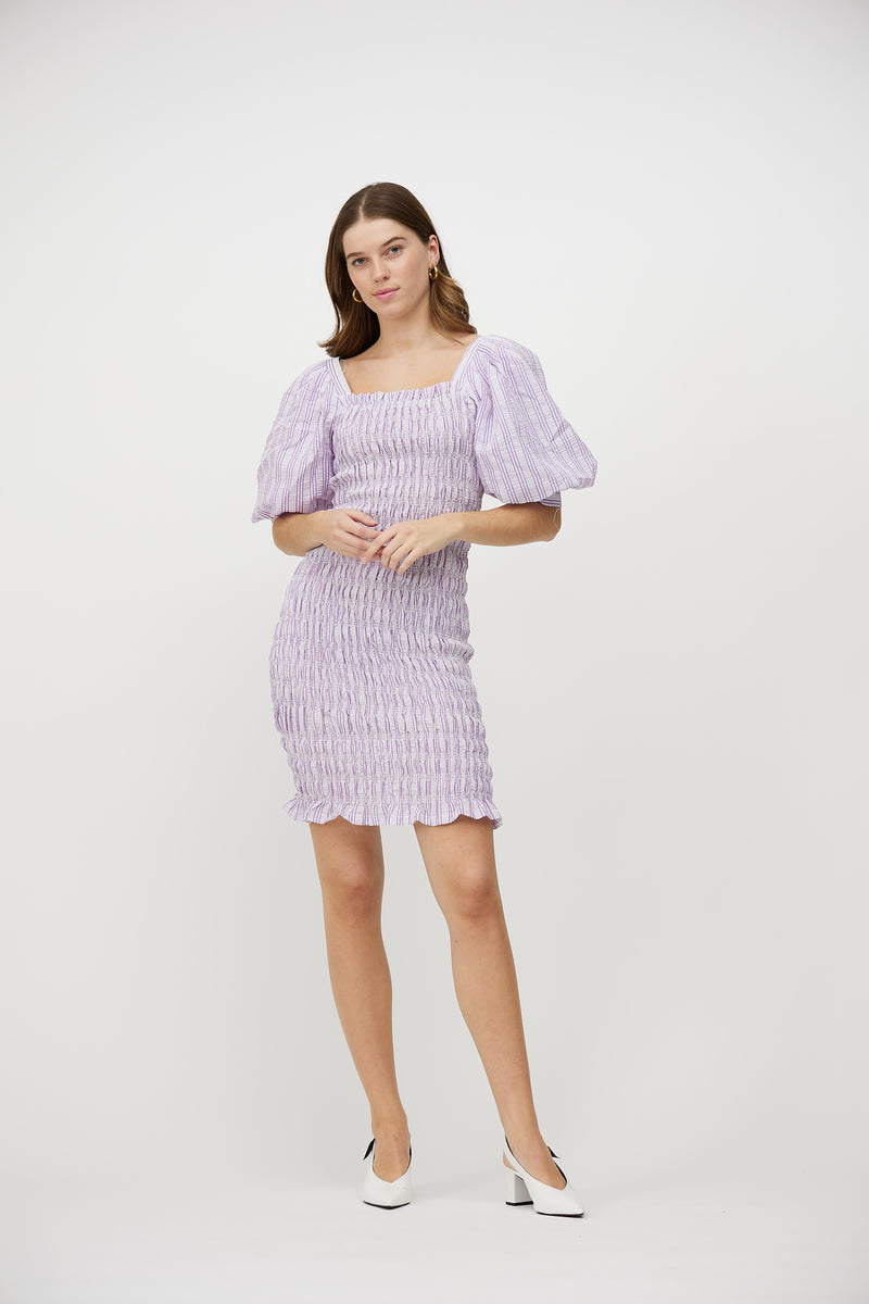 A-View Rikka dress AV1791 Dresses 116 Purple/White
