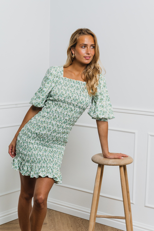 A-View Rikka dress AV3842 Dresses White with green flowers