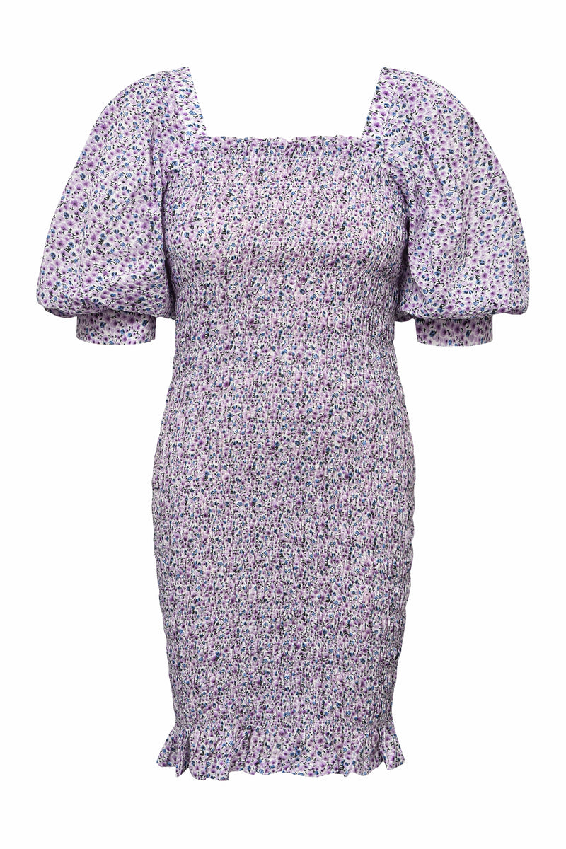 A-View Rikka dress AV3899 Dresses 102 Off white with purple flowers
