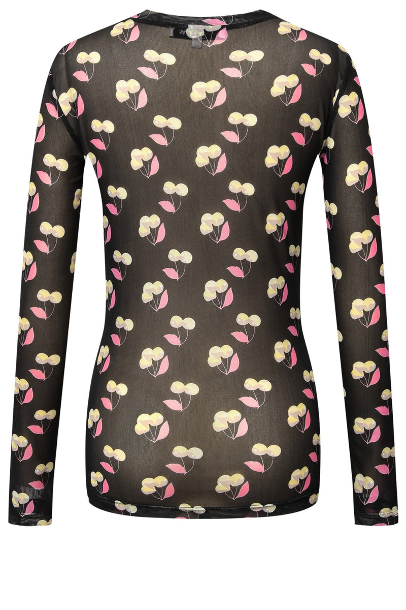 A-View Silke blouse AV3841 Blouse black w. cherries