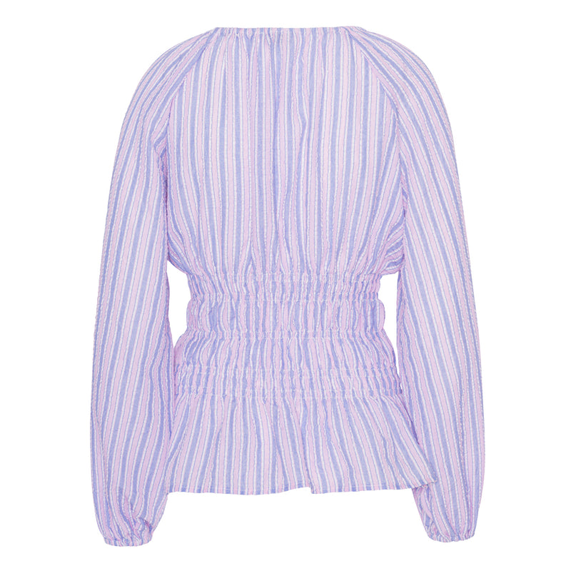 A-View Sille stripe blouse AV4008 Blouse Rose w. light blue