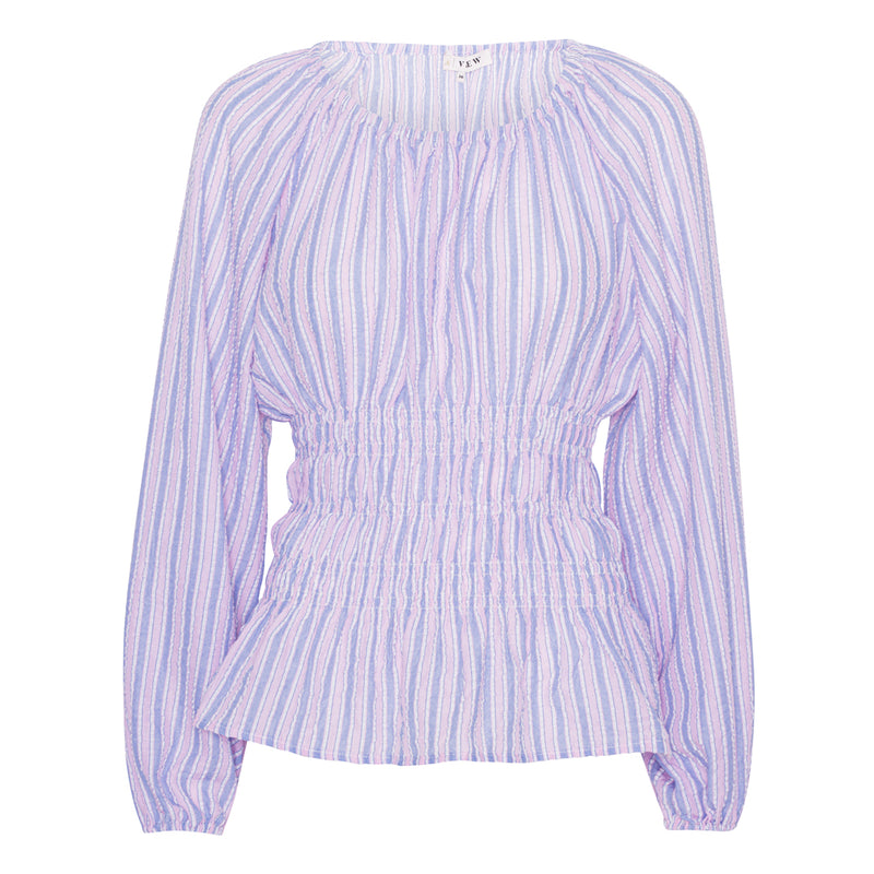 A-View Sille stripe blouse AV4008 Blouse Rose w. light blue