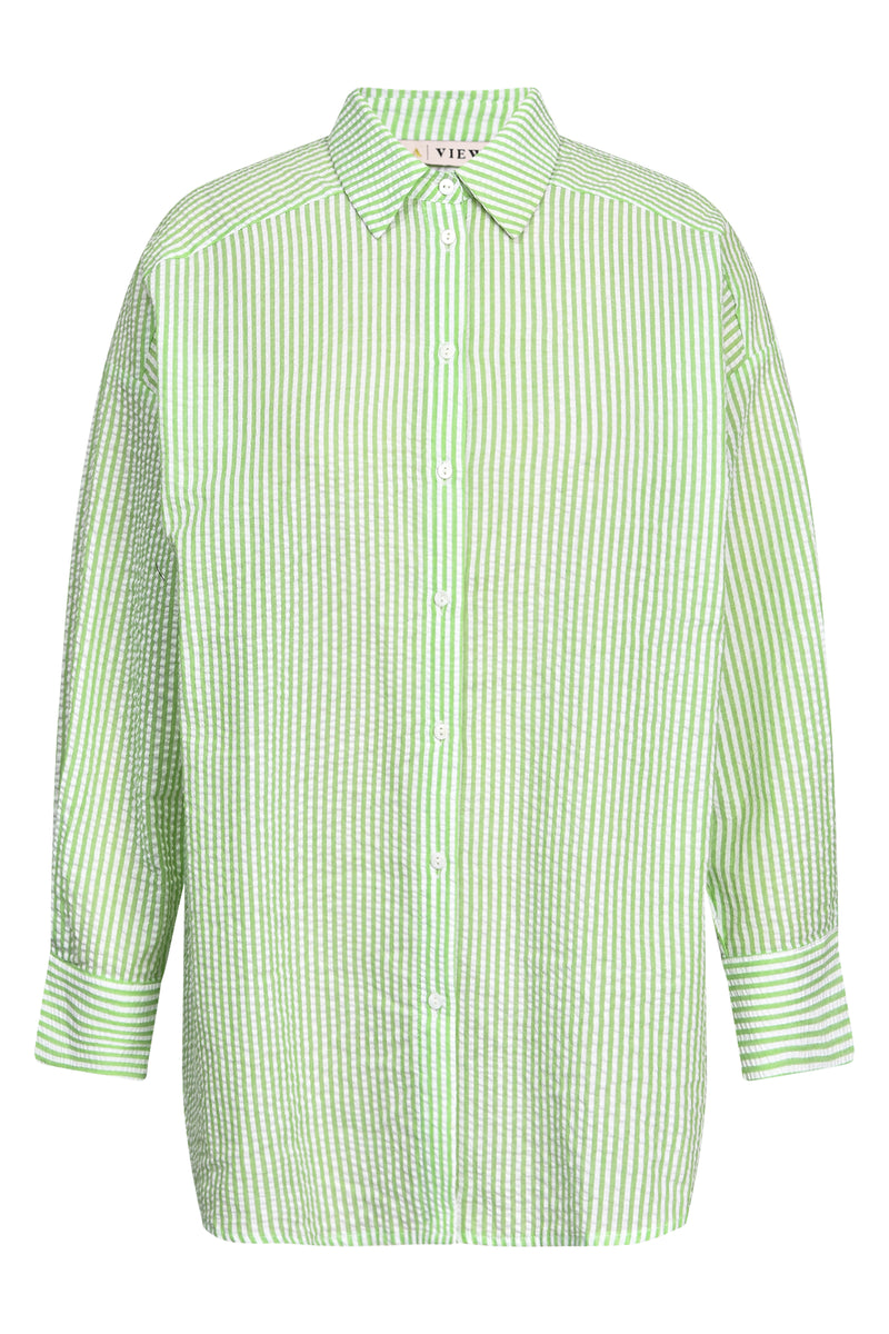 A-View Sonja Seersucker shirt AV4001 Blouse 857 Green